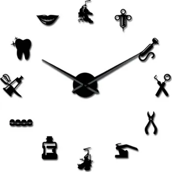 Hodiny Nástěnné samolepící hodiny G1704 černá 94 cm