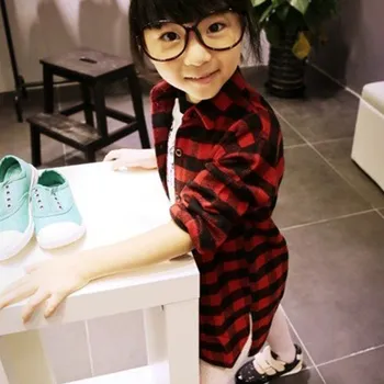 Dívčí košile Dívčí kostkovaná košile J1263 červeno-černá 4