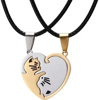 Náhrdelník Náhrdelník pro páry kočka zlatá