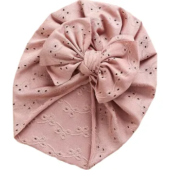 Pokrývka hlavy Kojenecká letní čepice s mašlí starorůžová