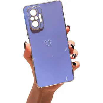 Pouzdro na mobilní telefon Ochranný kryt se srdíčkem pro Xiaomi Redmi 10C fialová