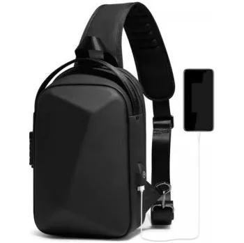 Pánská taška přes rameno s USB portem T336