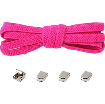 Tkaničky do bot Elastické tkaničky do bot 105 x 0,7 cm Bez zavazování pro děti i dospělé Jedna velikost Kovová přezka Rychlé obouvání Sportovní styl tmavě růžová