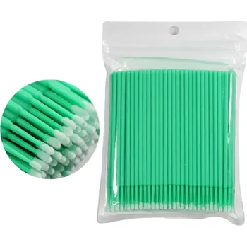 Aplikátor na umělé řasy 100 ks 2 mm Mikro kartáček Kosmetická pomůcka zelená