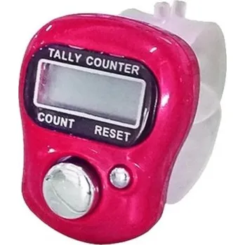 5místné digitální mini počítadlo na prst elektrický LCD displej podsvícení pro počítání a outdoor aktivity růžová