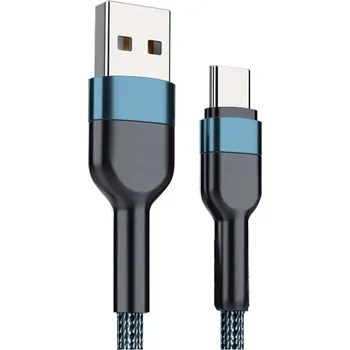 Datový kabel Rychlonabíjecí kabel USB C a USB A 1 m datový kabel pro rychlé nabíjení 5A přenos dat TYP-C zařízení telefon tablet modrá