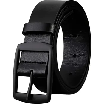 Opasek Pánský opasek z PU kůže s černou kovovou přezkou Šířka 3 cm Elegantní pásek do kalhot Moderní doplněk pro muže Nastavitelný obvod černá 127 cm