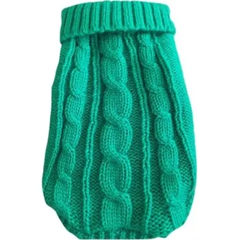 Obleček pro psa Psí svetr 2,5 - 4 kg Pletený svetr pro malé psy Hřejivý zimní obleček pro štěňata a miniaturní plemena Podzimní a zimní ochrana proti chladu Stylový design zelená