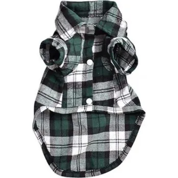 Obleček pro psa Kostkovaná košile pro psy tmavě zelená XS