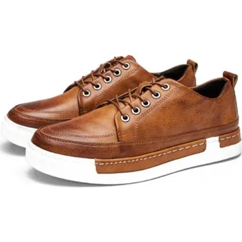 Pánské tenisky Pánské kožené tenisky J2645 světle hnědá 46