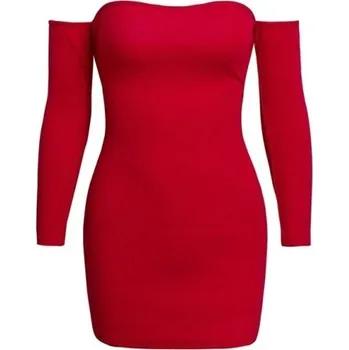 Dámské šaty Sexy šaty s odhalenými rameny červená M