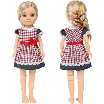 Doplněk pro panenku Kostkované šaty pro panenku A418