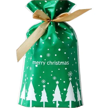 Dárková taška Vánoční dárkový sáček 23 x 15 cm 10 ks zelená