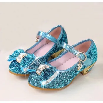 Dívčí polobotky Dívčí třpytivé lodičky Grace modrá 33,5