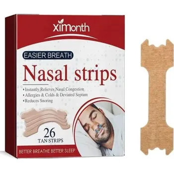 Pomůcka proti chrápání a spánkové apnoe Nosní proužky proti chrápání Tělová nálepka na nos pro snadnější dýchání Elastická lepicí páska Zmírnění ucpaného nosu 26 ks