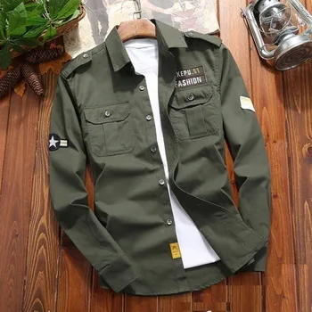 Pánská košile Pánská košile F514 armádní zelená S