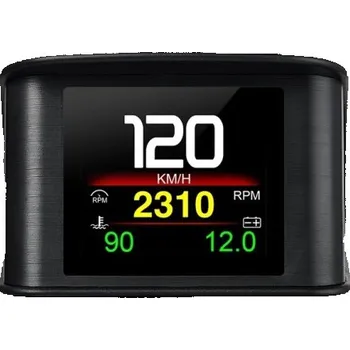 Digitální rychloměr Palubní počítač OBD2 HUD 6,8x4,6x7,3 cm 9 režimů zobrazení Alarm rychlosti Spotřeba paliva Teplota oleje Tlak turbíny