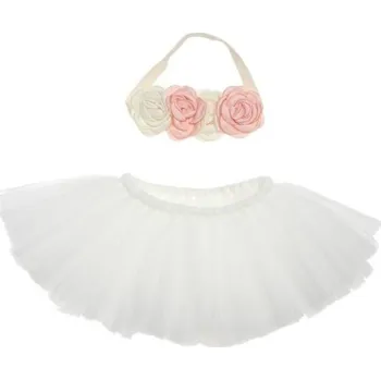 Kojenecká souprava Dívčí set na focení sukně a čelenka 0-2 měsíce