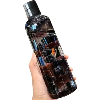 Sportovní láhev na vodu 500 ml Lehká plastová hydratační lahev s nepropustným víčkem Ergonomický design Široké hrdlo Praktická na cesty a sport černá