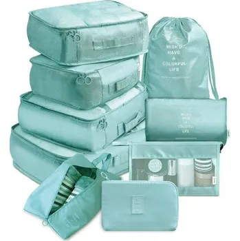 Kosmetická taška Sada kosmetických tašek 9 ks T704 tyrkysová