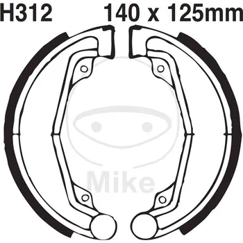 Motodíl Sada brzdových čelistí EBC H312G drážkovaný včetně pružin H312G