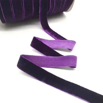 Stuha 20 mm 4,6 m sametová Luxusní dekorační stužka Ozdobná sametová stuha na dárky Svatební výzdoba Ruční práce Kreativní tvoření Lesklá stuha tmavě fialová
