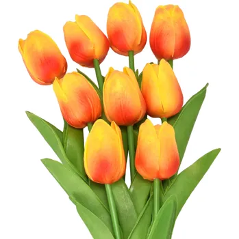 umělá květina Umělé květiny na dekoraci 3 ks Sada umělých tulipánů Dekorativní květiny oranžová