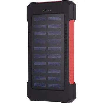 Powerbanka Powerbanka se solárním panelem 30000 mAh červená