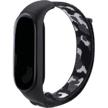 Maskáčový řemínek pro Xiaomi Mi Band 3 / 4 černá