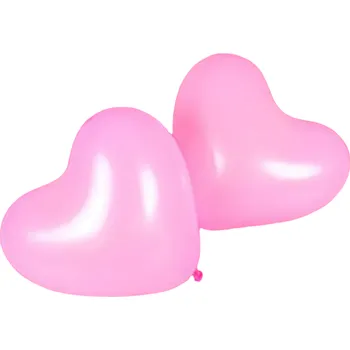 Karnevalový doplněk Balónky ve tvaru srdíčka 20 ks růžová
