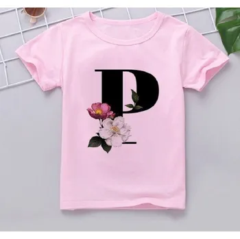 Dívčí oblečení Dívčí tričko s písmenem B1564 12-24 měsíců P