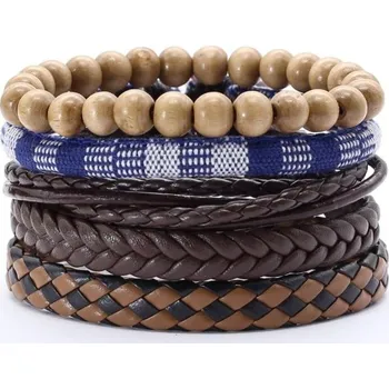 Náramek Pánský vícevrstvý náramek 5 ks 10