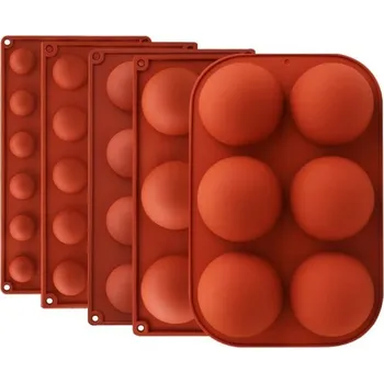 Nádoba na pečení Sada 5 silikonových forem na čokoládové bonbony Různé tvary a velikosti Pralinky Pečení Dezerty Led Voskové odlitky Nepřilnavé Opakované použití