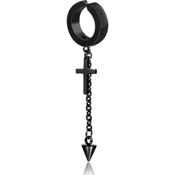 Náušnice Kruhová náušnice s přívěskem G652 černá 1