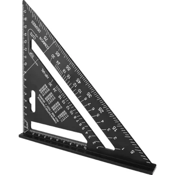 Úhloměr Tesařský hliníkový trojúhelník 17 cm černá