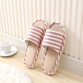 Pánské pantofle Unisex pruhované pantofle na doma červená 39