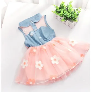 Kojenecké šaty Dívčí šaty s květinami J1281 růžová 12-24 měsíců