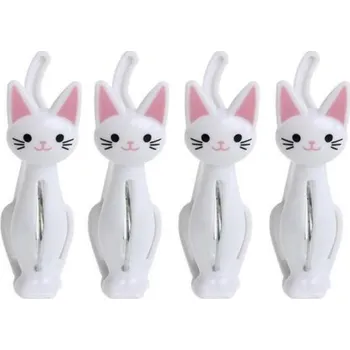 Sušák na prádlo Kolíčky na prádlo kočka 4 ks bílá