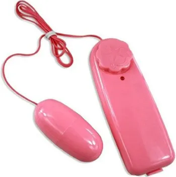 Vibrátor Růžové vibrační vajíčko s kabelovým ovladačem a plynulým nastavením intenzity vibrací pomocí otočného kolečka diskrétní balení