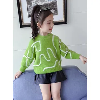 Dívčí svetr Dívčí svetr L636 zelená 4