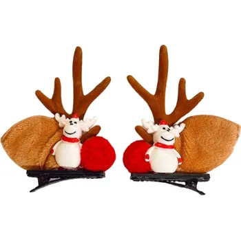 Vánoční sponky do vlasů se sobem 4