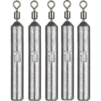 Rybářské olověné závaží válcovité s obratlíkem 5 ks 10 g Olůvka na ryby Stabilní potápění Daleké nahazování Zátěž na lov velkých ryb