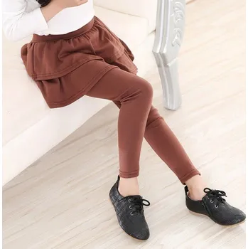 Dívčí legíny se sukní J2894 hnědá 8