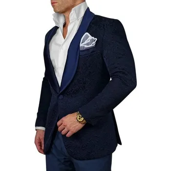 Pánský oblek Elegantní svatební oblek J2902 tmavě modrá S