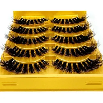 5 párů umělých norkových řas Dlouhé falešné řasy Přirozené nalepovací řasy 19
