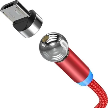 Datový kabel Magnetický USB kabel s rotačním konektorem červená 1