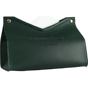 Vlhčený ubrousek Kožená krabička na papírové ubrousky zelená