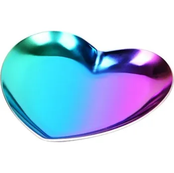 Náhrdelník Talířek na šperky ve tvaru srdce duhová