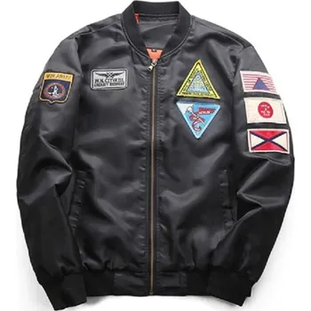 Pánská větrovka Pánská letecká bunda s výšivkami J1434 černá M