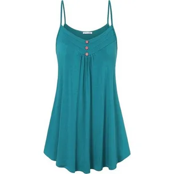 Dámské šaty Letní volné šaty na ramínka tyrkysová 3XL
